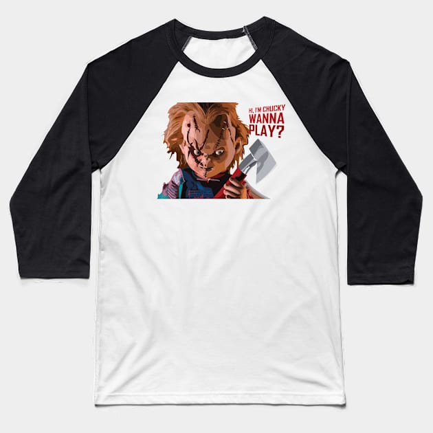 Child's Play - Chucky Baseball T-Shirt by Lionti_design